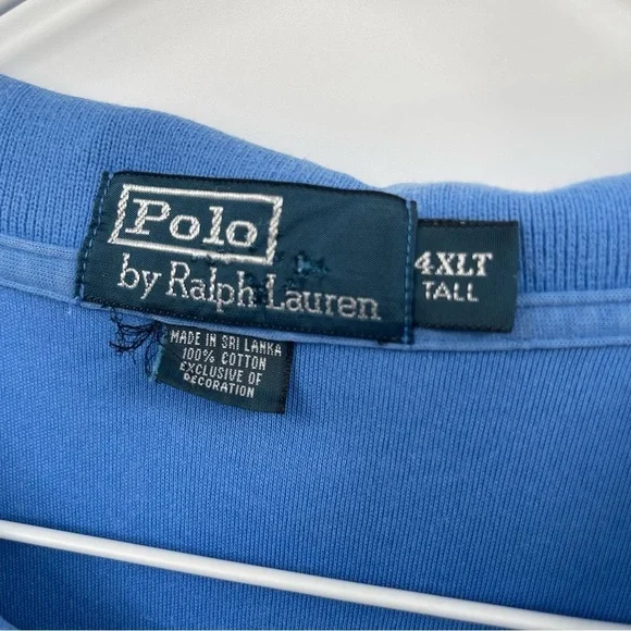 Polo Ralph Lauren Polo Shirt Mens Size 4XLT Blue Red Pony Classic Short Sleeves - Picture 5 of 9